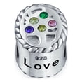 thumbnail image 2 of Bling Jewelry Womens Multi Color CZ Family Tree of Life Charm Bead for Mother Wife Silver Bracelet, 2 of 5