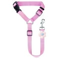 thumbnail image 2 of Dog Car Seat Belt with Flower Headrest Restraint Seatbelt Adjustable Pet Safety Leads for Dog Harness Collar Travel Daily Use (Pink), 2 of 5