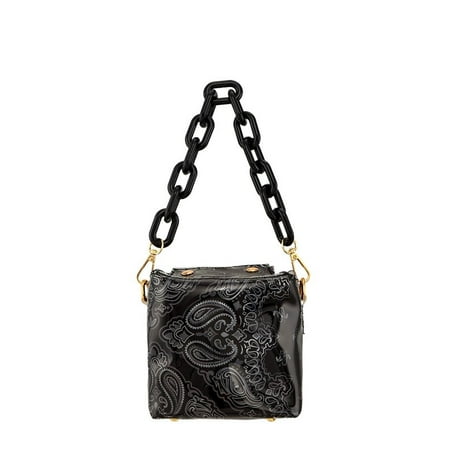 FASHNZFAB Amoeba Print Transparent Box Shape Bag