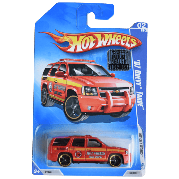 Hot Wheels '07 Chevy Tahoe, HW City Works '09 2/10 [red] 108/190