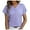 Purple, variant on WREESH Dressy Casual V-Neck Tunic Tops Women's Solid Color Short Sleeve Summer Fashion Black