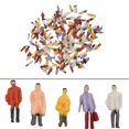 thumbnail image 4 of MYG 50Pcs Painted Figures Model Trains Layout HO Scale 1:87 Model Peopl Passenger, 4 of 9