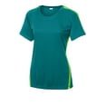 thumbnail image 5 of Sport-Tek Ladies Colorblock PosiCharge Competitor Tee-3XL (Tropic Blue/ Lime Shock), 5 of 6