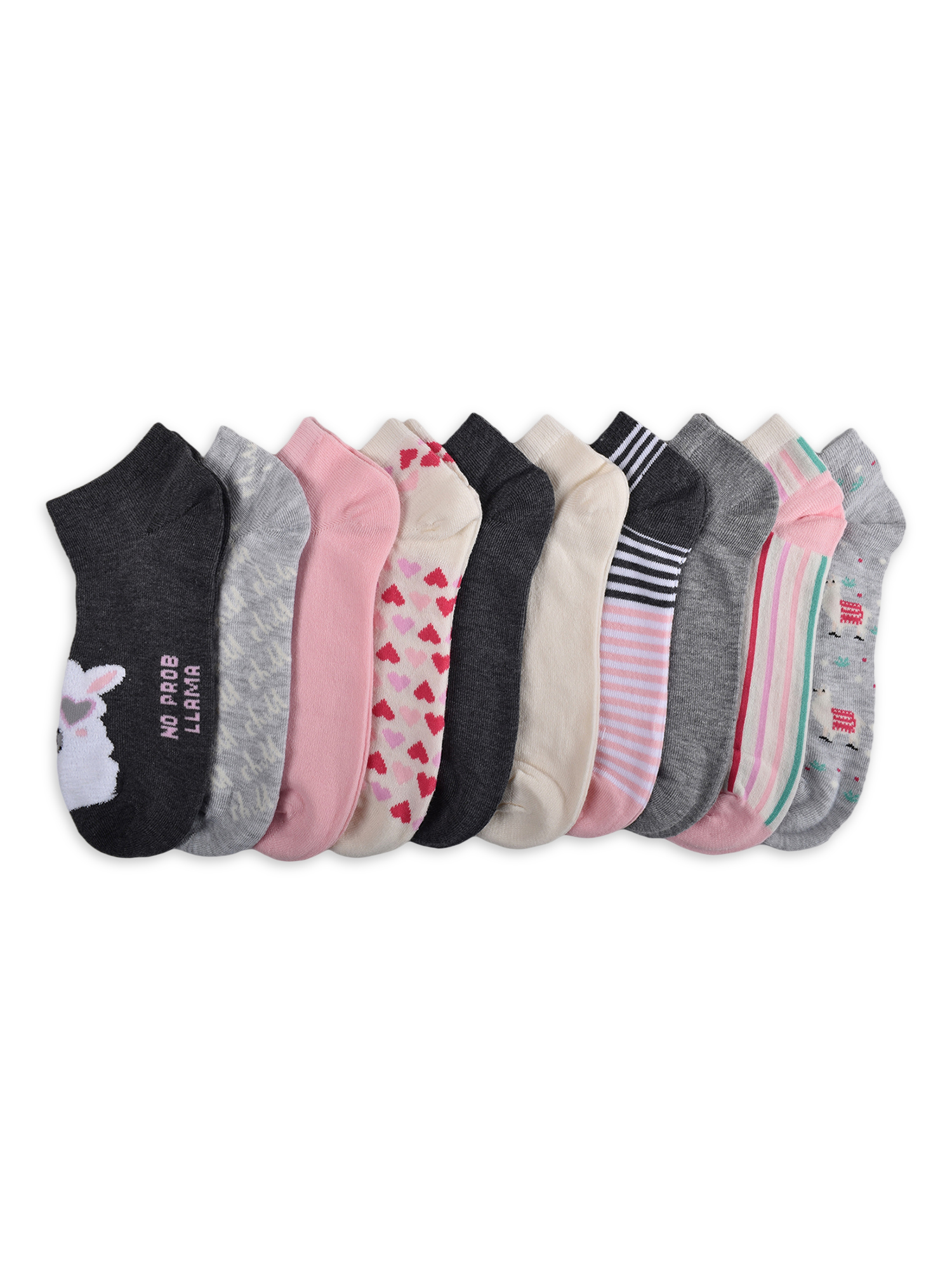 No Boundaries Women's Low-Cut Socks, 10-Pack, Sizes 4-10