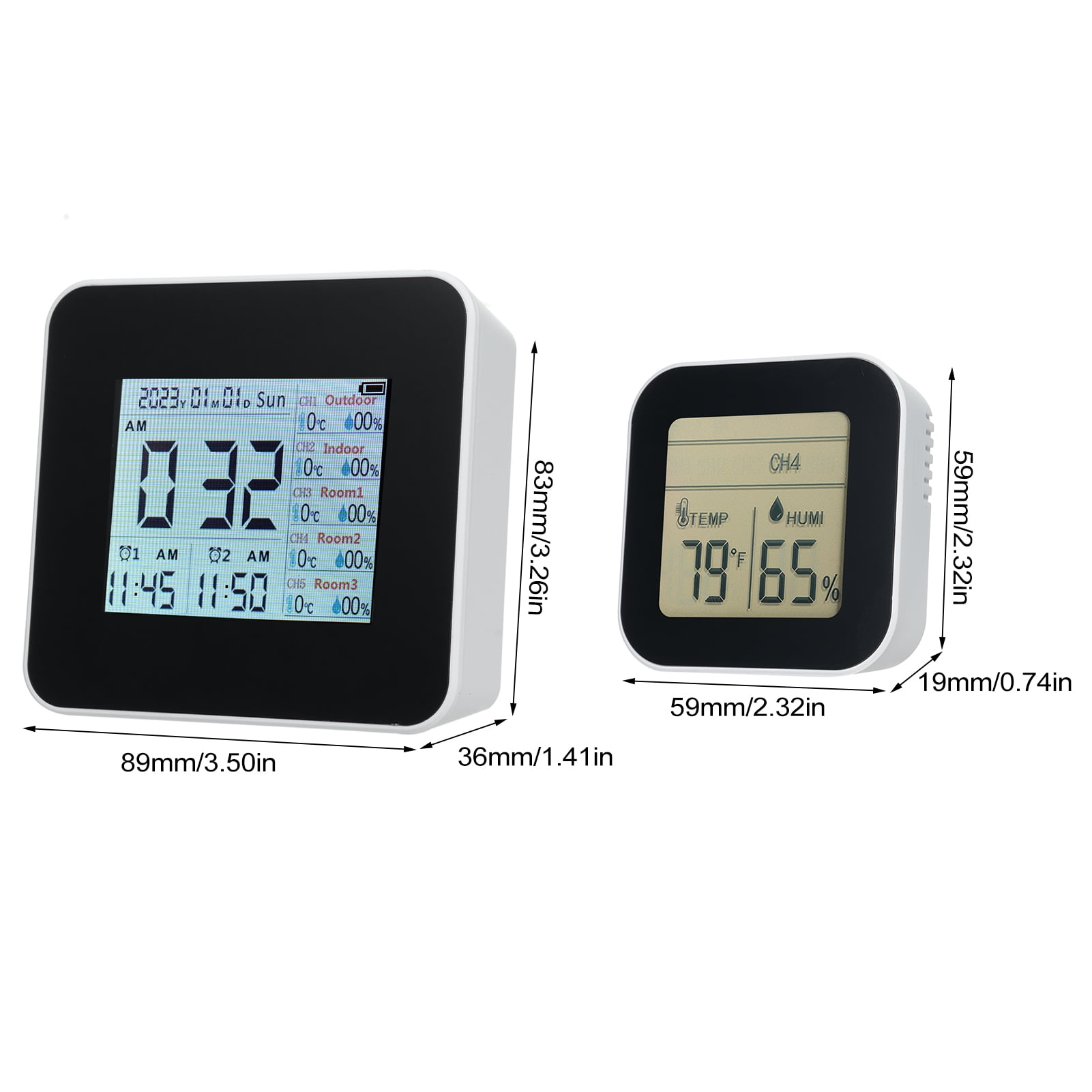 Weather clock,Clock Temperature Indoor Thermometer With Thermometer Temperature Weather Clock 13-in-1 Indoor With 60m With 3 Remote Temperature With Temperature 13-in-1 With Clock Indoor