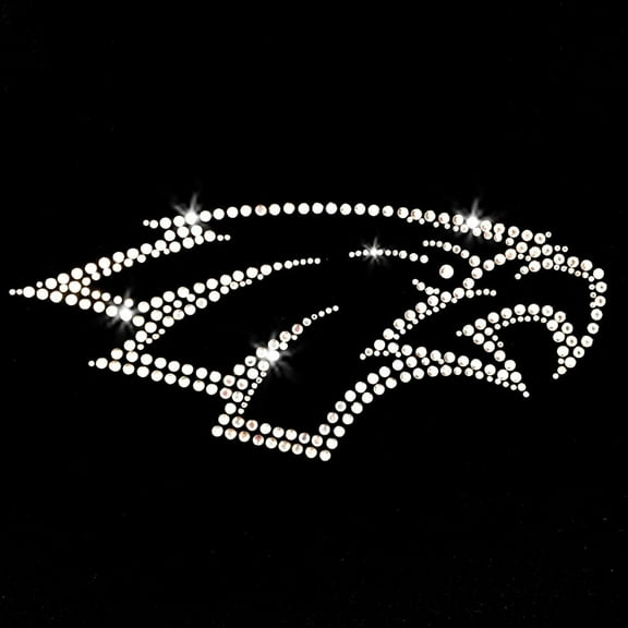 Eagle Hawk Sport Mascot Head Sparkly Iron-on Bling Clear Crystal Rhinestone Transfer by JCS Rhinestones