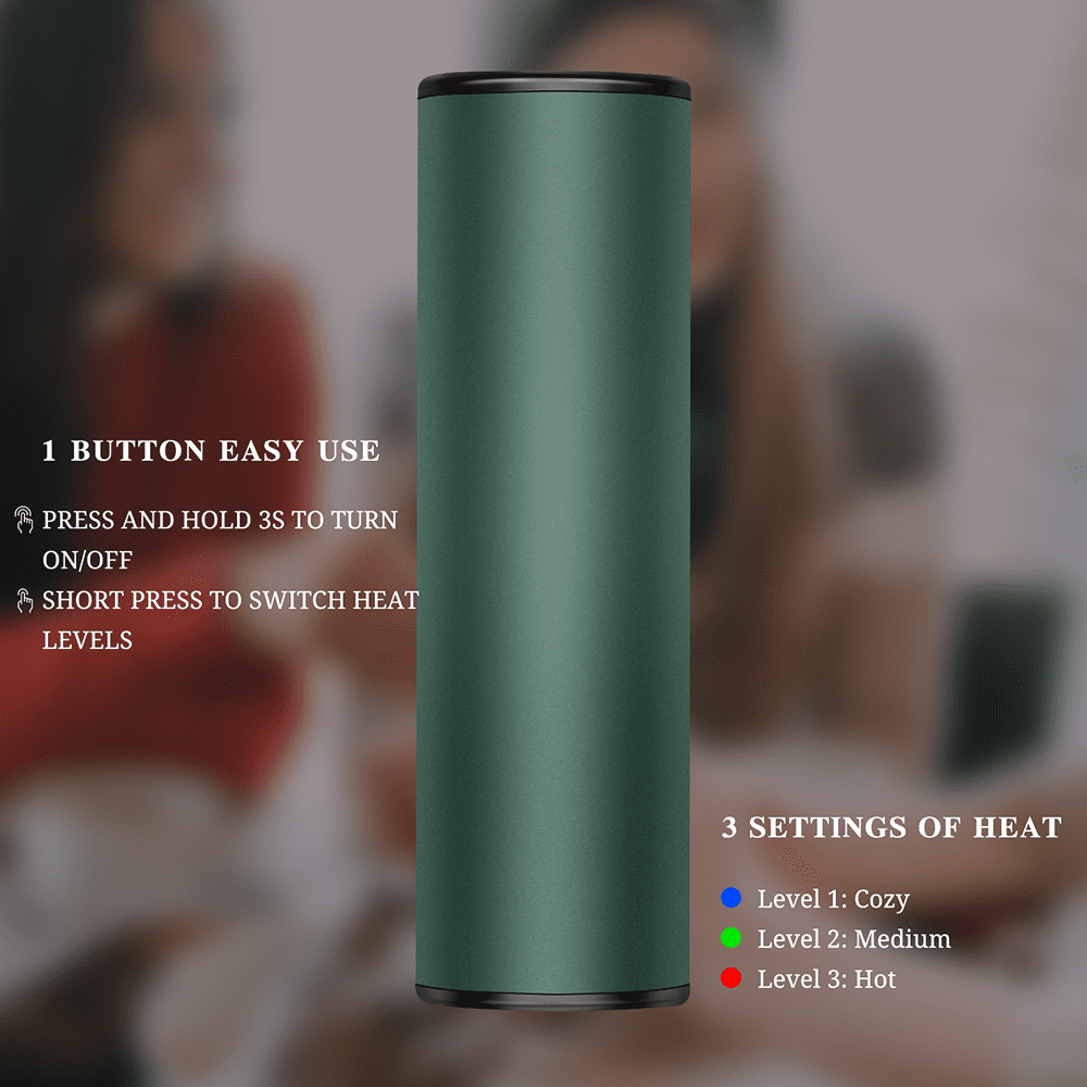 SkyGenius Rechargeable Hand Warmer 5000mAh Electric Hand Heater Power Bank, Green