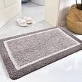 thumbnail image 6 of Yarino Bath Rugs for Bathroom Floor 32in x 20in Living Room Bedroom Straight Plush Carpet Floor Mats Bathroom Absorbent Non-slip Mats Kitchen Foot Mats Machine Wash Bathroom Rugs Gray, 6 of 9