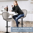thumbnail image 5 of Fijinhom Modern Bar Stools Set of 2,Adjustable Swivel barstools,Counter Height Stool Chair with High Backrest for Dining Room, Kitchen,Gray, 5 of 10