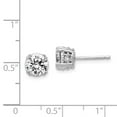 thumbnail image 2 of Sterling Silver 6.5mm Cubic Zirconia Stud Earrings - Measures 6.5x6.5mm Wide, 2 of 2