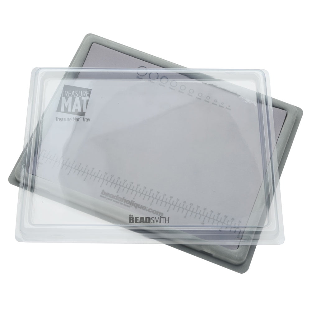 Beadaholique Beading Mat and Bead Design Beading Board Gray Flock with