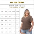 thumbnail image 2 of VDJ Women Plus Size tops Summer T shirts V Neck Flare Short Sleeve Oversized Tunic Shirts Blouse Coffee Size 2XL, 2 of 8