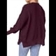 thumbnail image 3 of Suéteres de Murciélago Extragrandes para Mujer, Conjuntos de Otoño 2025, Suéteres de Cuello Redondo de Punto con Abertura Lateral, Tops de Moda. Vino Tinto XL, 3 of 7