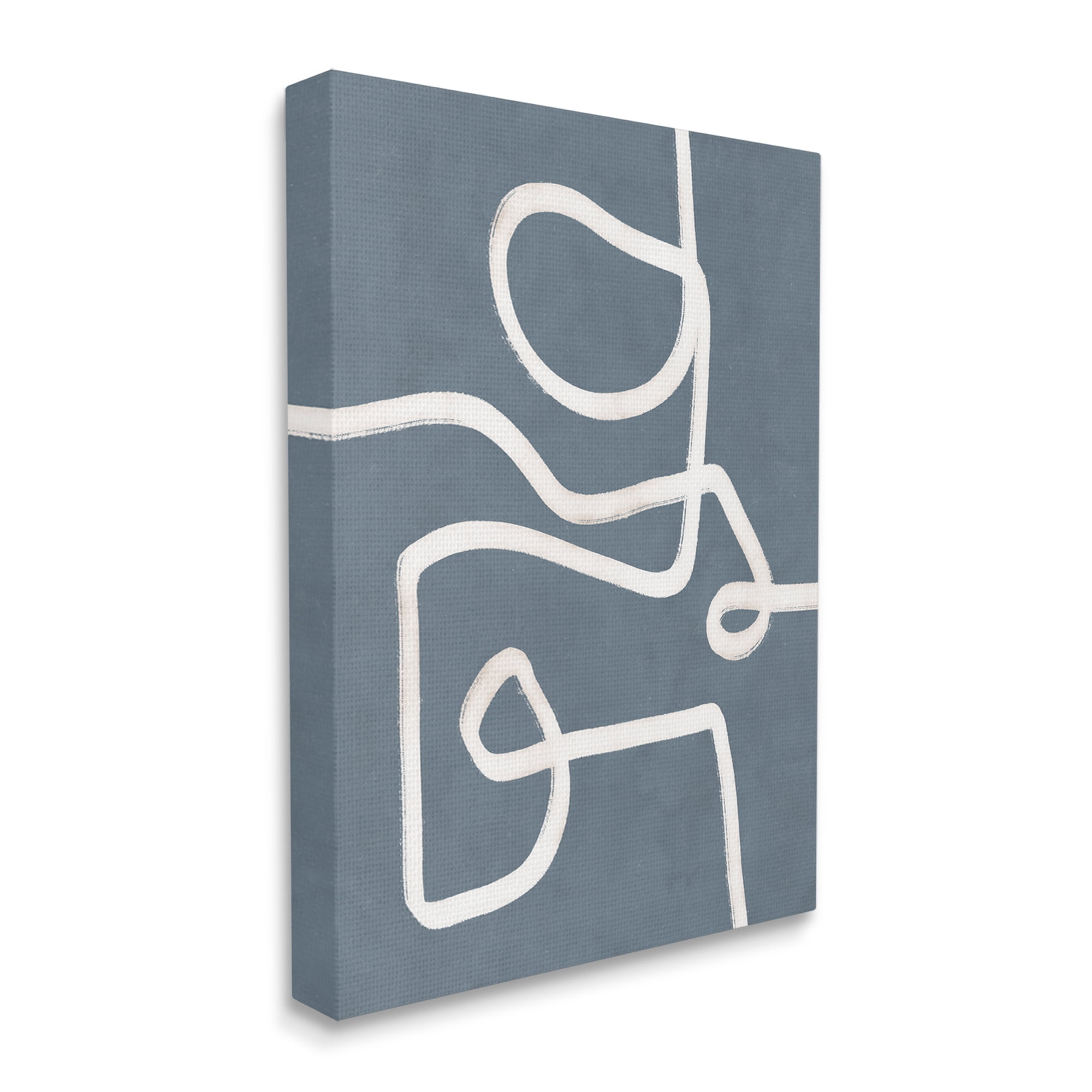 Stupell Industries Abstract Squiggle Shape Contemporary Paint Stroke Design Graphic Art Gallery Wrapped Canvas Print Wall Art, Design by Nina Blue