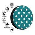 thumbnail image 4 of Pofeuu White Polka Dots With Teal Background Print Spare Tire Wheel Cover for Car Truck SUV Camper Universal Fit Spare Tire Cover RV Spare Tire Covers-17 inch, 4 of 6