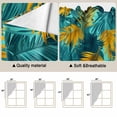 thumbnail image 5 of Swag Valance Curtains for Windows, Tropical Leaves Light Filtering Kitchen Curtains with Rod Pocket, Retro Pastel Turquoise Gold Palm Plant Window Treatment Valances for Living Room, 28x36 - 2 PCS, 5 of 9