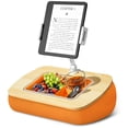 thumbnail image 1 of Puf ergonov con soporte de almohada para tabletas, diseño de regazo, con tazón para aperitivos, color naranja, 1 of 9