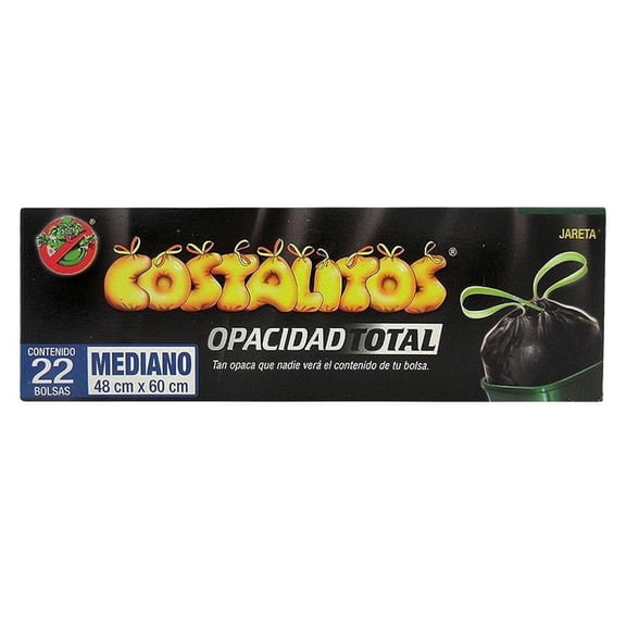 Bolsas para basura Costalitos opacidad total mediano 22 pzas
