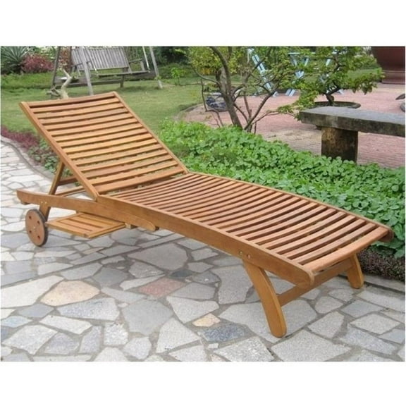 Bowery Hill Patio Chaise Lounge in Natural Stain