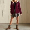 thumbnail image 2 of Lmnyox Striped Zip Up Hoodies for Women Long Sleeve Drawstring Sweatshirt Jacket Casual Hooded Jacket with Pocket, 2 of 7