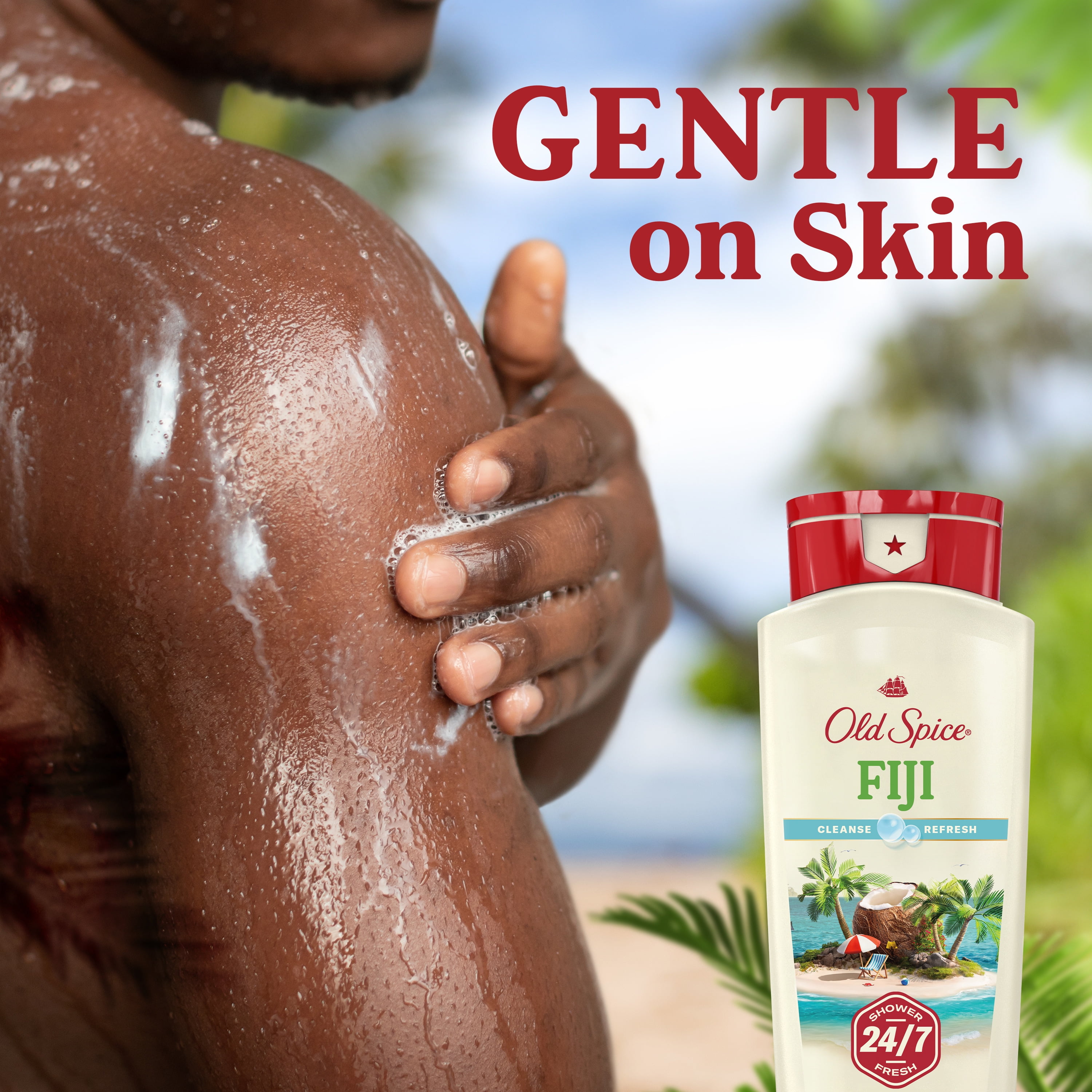 (3 pack) Old Spice Body Wash for Men Fiji with Palm Tree Scent, 18 fl oz