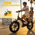 thumbnail image 2 of Helokeep CM20 Step-Thru Folding Electric Bike for Adults, 20"x4.0 Fat Tire, 750W, 48V 25Ah, UL2849-Certified, 20MPH, Front Suspension, Black, 2 of 13