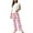 Pink, variant on Besolor Womens Pajamas Casual Heart Print Crewneck Ruffle Sleeveless Tops and Pants 2 Piece Sets Sleepwear Pjs