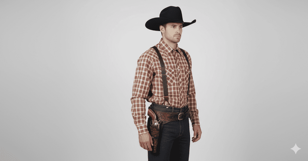 TJAYZ Western Drop Loop Leather Gun Belt and Holster, Right Hand, 44/45 Caliber, BROWN 46"