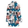 thumbnail image 2 of Casino Poker Pattern Women Bathrobe One Size Univeral Fits Fashion Lightweight Plush Fleece Long Robe For Women, 2 of 3