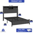 thumbnail image 6 of ModFusion - Full Size Bed Frame with Storage Headboard, LED Bed Frame with Drawers and Charging Station, Platform Bed with Sturdy Metal Support, Easy Assembly, Gray, 6 of 7