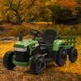 thumbnail image 2 of TOBBI 12V Kids Ride On Tractor with Trailer Electric Battery Powered Ride on Toy W/ LED Lights,Dark Green, 2 of 10
