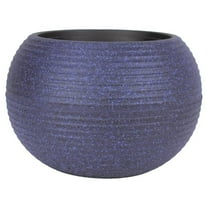 The HC Companies 8 Inch Atlas Sphere Planter, Round Plastic Plant Pot, Blue