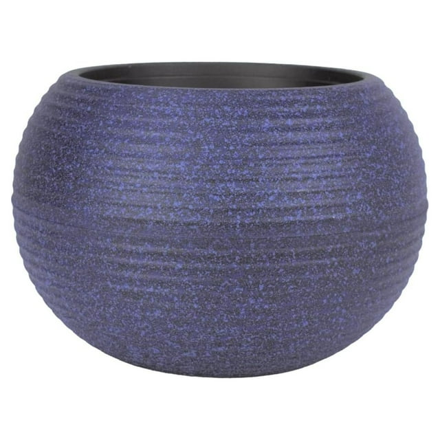 The HC Companies Jardinière Sphérique Atlas de 8 Pouces, Pot de Plante Rond en Plastique, Bleu