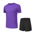 thumbnail image 3 of Weiqiqre Mens Casual 2 Piece Outfits-Short Sleeve Athletic Set Oversize T-Shirts Drawstring Tracksuit Set, 3 of 7