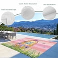 thumbnail image 3 of Pink Happy Easter Outdoor Rug for Patio/Deck/Porch, Non-Slip Large Area Rug 3 x 5 Ft, Spring Easter Eggs Floral Wooden Indoor Outdoor Rugs Washable Area Rugs, Reversible Camping Rug Carpet Runner, 3 of 8