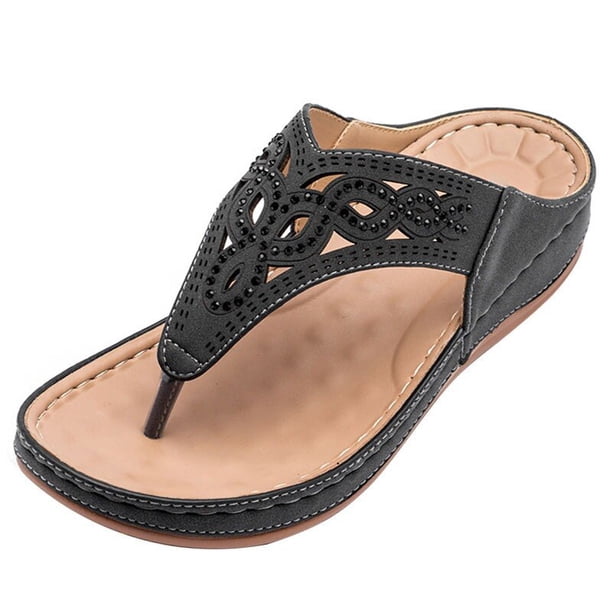 Chanclas de verano 2021, zapatillas de mujer, plantilla de rombo suave, cuñas, zapatos de plataforma con decoración de Metal, sandalias para mujer 202143 Gao Jinjia LED