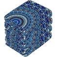 thumbnail image 3 of Blue Abstract Mandala Pattern Washcloth 12x12in Set, 4 Pack Absorbent Cotton Towel Square Kitchen Dishes Towels, Soft Cleaning Face Hand Towel Fast Drying Wash cloth, 3 of 7