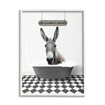 Stupell Industries Hello Sweet Cheeks Phrase Animals & Insects Painting White Framed Art Print Wall Art, 11 x 14