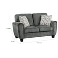 thumbnail image 5 of Benjara Lucy 63 Inch Loveseat, Gray Chenille, 2 Pillows, Soft Cushions, Solid Wood-Color:GrayMaterial, 5 of 5