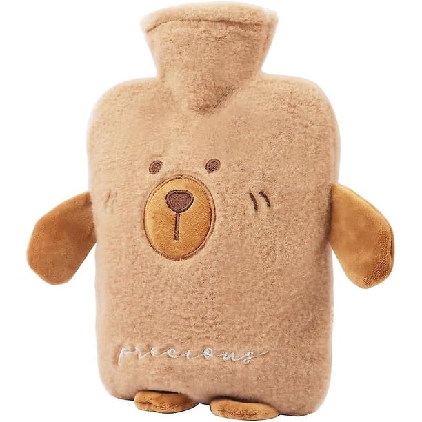 Bolsa de agua caliente de 2 l, bolsa de agua caliente de felpa, bolsa de agua caliente para niños, bolsa de agua caliente con funda adecuada para compresas calientes y manos/pies, regalo