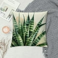 thumbnail image 2 of JEUXUS Short Plush Pillow Case Green Plant Picture White, 2 of 5