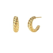 Belinda Jewelz Gold Plated Croissant Hoops for Women with push back