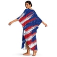 thumbnail image 2 of Xixirimido Patriotic American Flag Print Women Kaftan Dresses Plus Size Swimsuit Coverup Batwing Sleeve Summer Bathing Suit Caftan Loungewear Beach Cover Up, 2 of 7