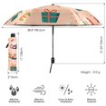 thumbnail image 3 of FORMRS Travel Umbrella Folding Auto Open Close Windproof Rain UV Protection, Beige Christmas Snowman, 3 of 8