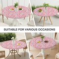 thumbnail image 7 of Pink Cow Milk Strawberry Pattern Round Fitted Tablecloth with Elastic Edge,Dining Table Cover Waterproof,Outdoor Round Tablecloth for Camping,Dining,Indoor and Outdoor, 7 of 7