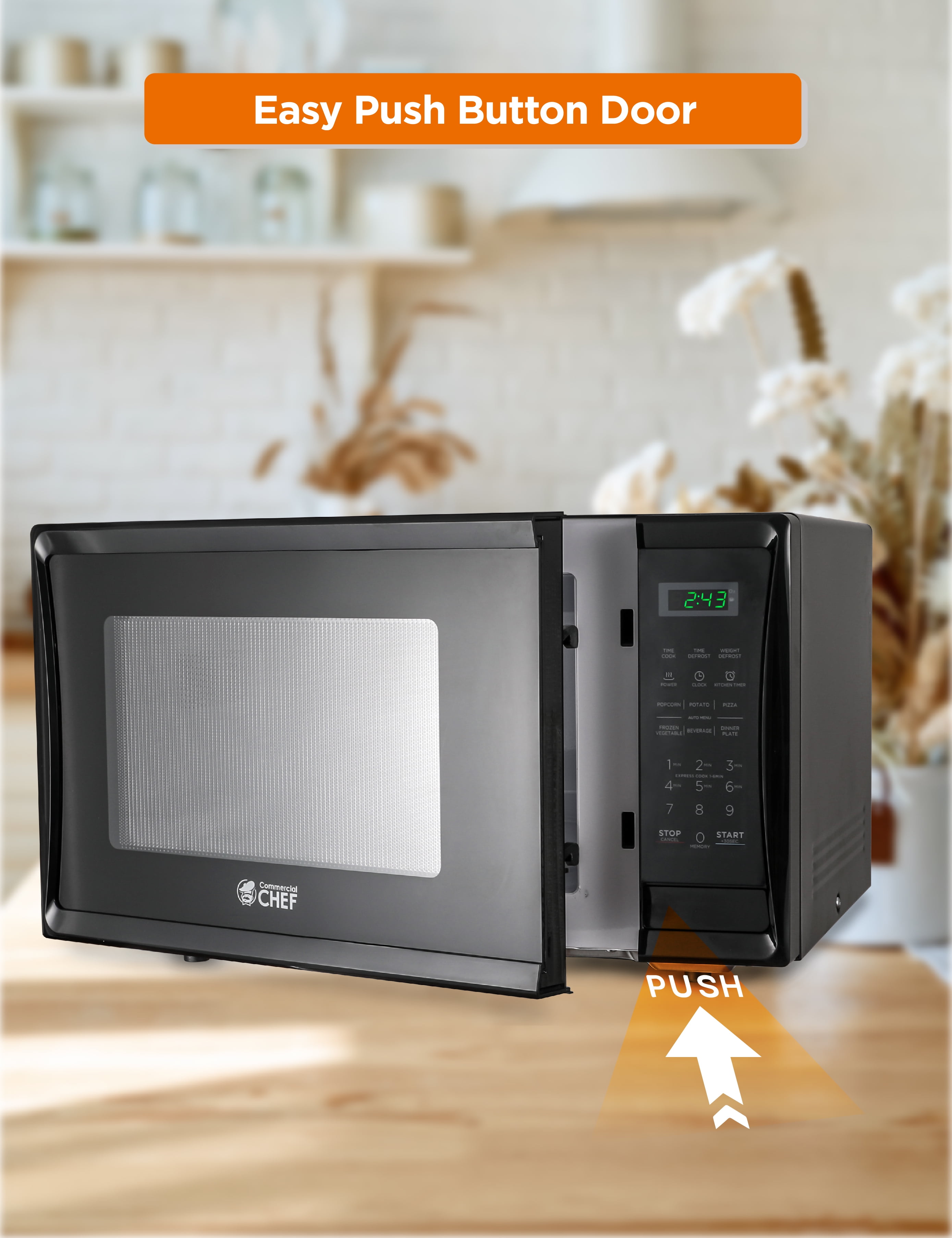 Commercial Chef 1.1 Cu. ft. Countertop Microwave Oven Stainless