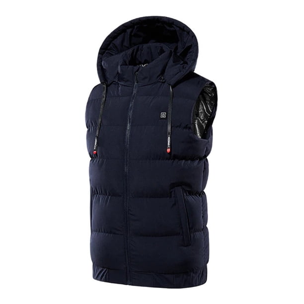 Sexy Dance Winter Warmth Chaleco calefactado para hombres Chaqueta sin mangas eléctrica Sudadera con capucha Abrigo calefactor Outwear al aire libre