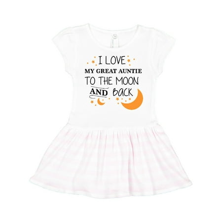 

Inktastic I Love My Great Auntie To The Moon and Back Gift Toddler Girl Dress