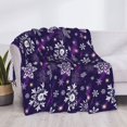 thumbnail image 3 of Naloa Christmas Purple Snowflakes Flannel Fleece Throw Blanket for Bed Couch, Thick Blanket - All Seasons Suitable for Women, Men and Kids-50"x40", 3 of 6