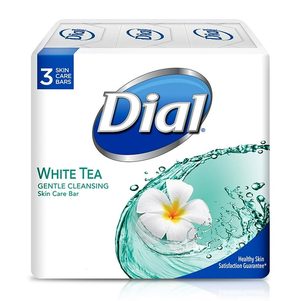 Dial Gentle Cleansing Bar Soap, White Tea , 4 oz bars, 3 ea (Pack of 6